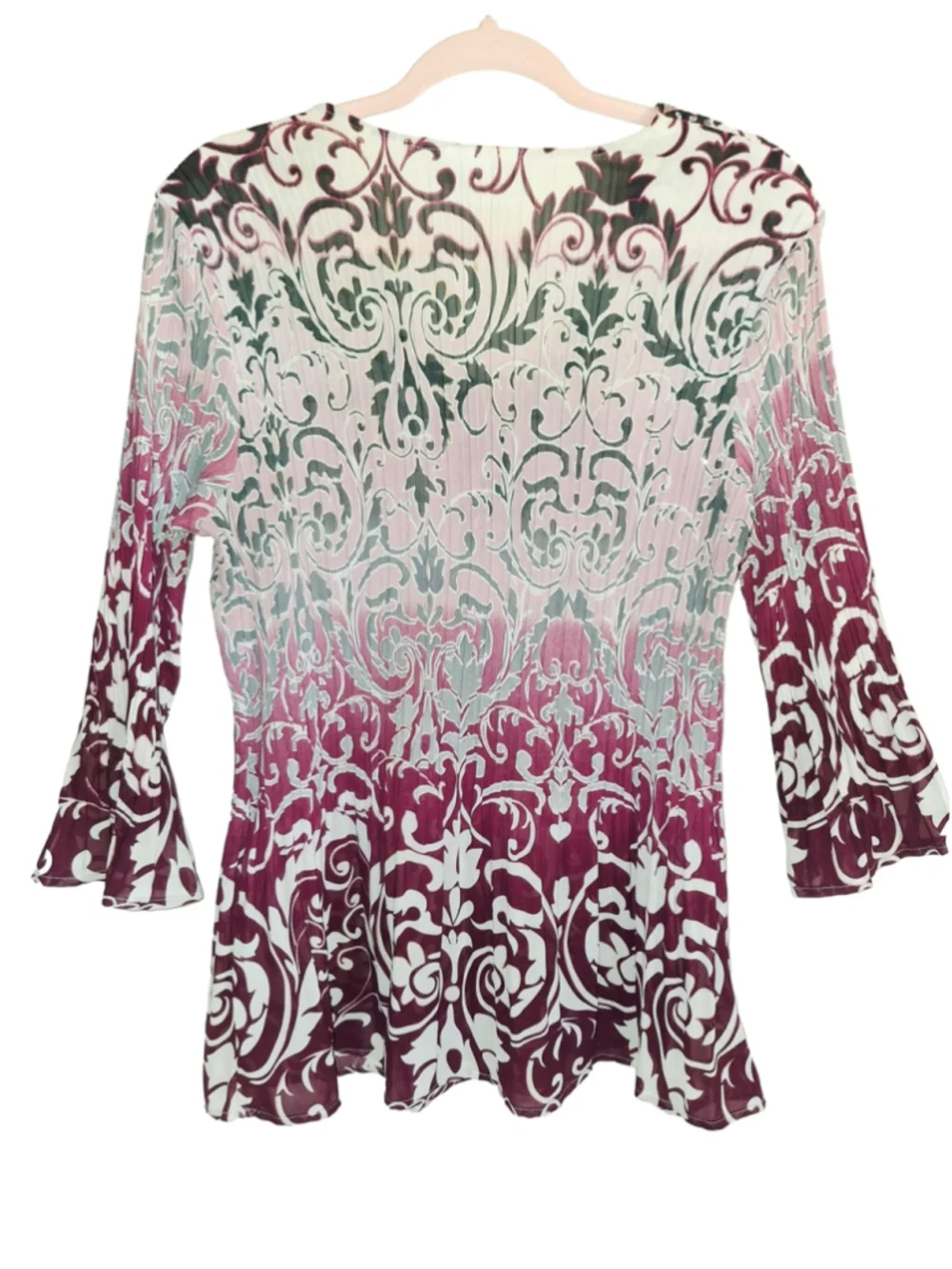 Vintage Dressbarn Blouse Sz M Purple White Floral Sequin Y2K fairycore Top